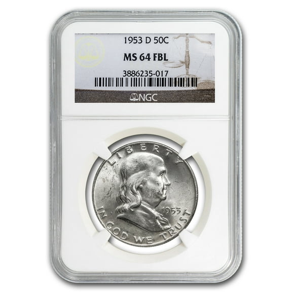 1953-D Franklin Half Dollar MS-64 NGC (FBL)