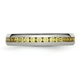 thumbnail image 3 of Auriga Stainless Steel Polished 4 mm November Yellow CZ Ring for Women Size 6, 3 of 6