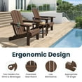 thumbnail image 4 of JUSTLET Folding Adirondack Chair set of 4, All-Weather Fire Pit Chairs, HDPE Adirondack Chairs with 2 Cup Holder, Outdoor Lawn Chair for Patio Garden, Brown, 4 of 9