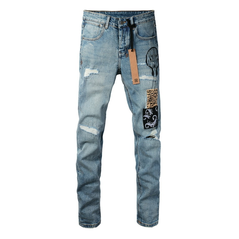 New Ksubi Jeans Men's 2025 High Quality Streetwear Slim Fit