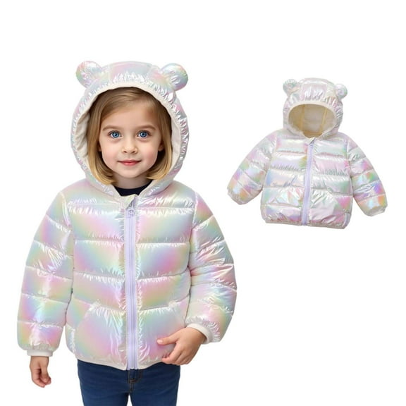 Toddler Winter Coats for Kids Warm Puffer Jackets Kids Full-Zip Long Sleeve Kids Warm Winter Coat Outerwear Hooded Down Jacket 2-3 Years Jacket Boys