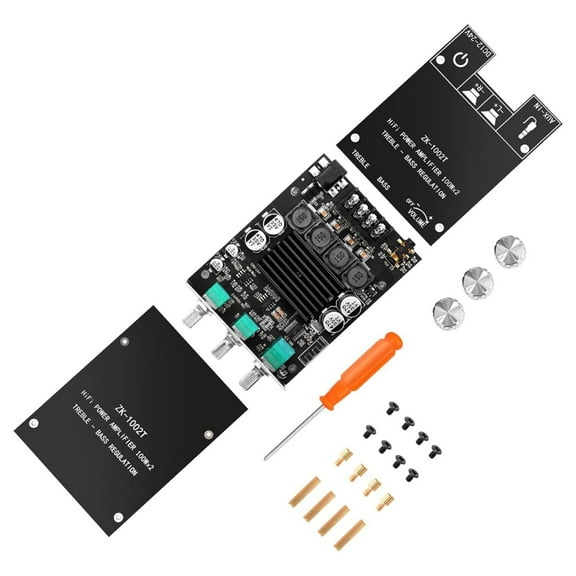 ARCADORA ZK-1002T Bluetooth Amplifier Board for Stereo Sound AUX Input Dual TPA3116D2 HIFI Chip Wide Voltage