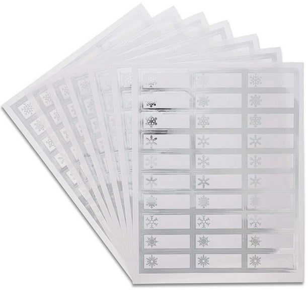 210-Count Juvale Snowflake Address Labels, 10 Silver Foil Designs, Printer Friendly, Ideal for ...