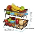 thumbnail image 2 of 2 Tier Fruit Basket for Kitchen with 2 Banana Hangers Detachable Metal Fruit Bowl for Kitchen Counter for Fruit and Vegetable Storage Large Capacity Tiered Fruit Tray, 2 of 7