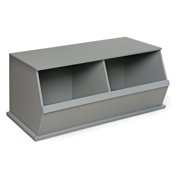 badger basket two bin stackable storage cubby
