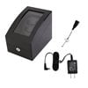 Automatic Rotation Silent 2+3 Watch Winder Case Display Box Luxury Storage Holder Organizer Case Great Gift, All Black