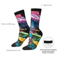 thumbnail image 2 of Yiaed Colorful Mushroom Print Great elasticity Crew Socks Sports socks for Men and Women, 2 of 5