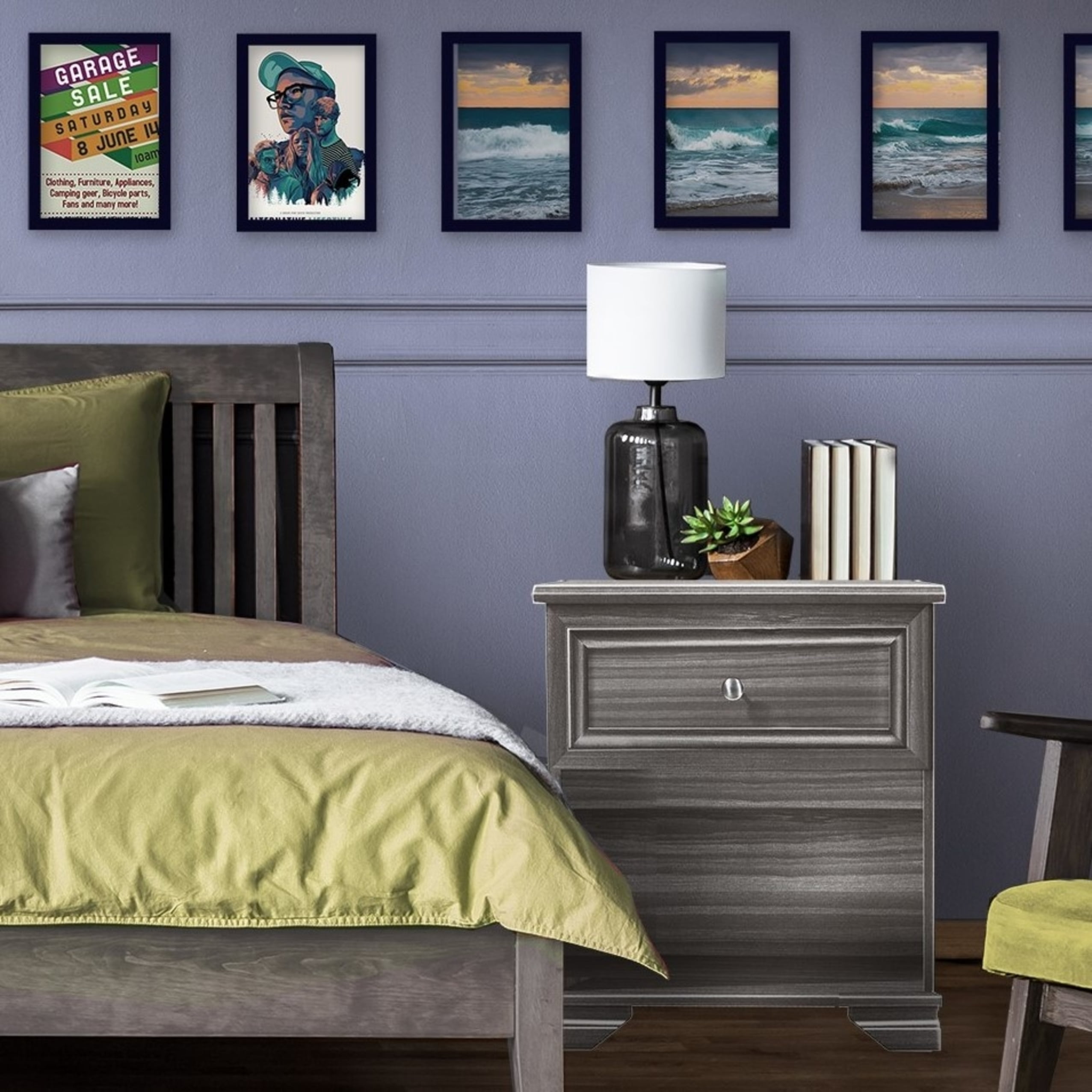 South Shore Gloria 2 Drawer Nightstand Multiple Finishes