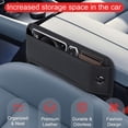 thumbnail image 3 of UHIAGREE Car Seat Gap Filler,Premium Leather Seat Gap Filler Organizer for Phone,Glasses,Keys,Black, 3 of 7