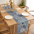 thumbnail image 6 of Boho Geometric Cotton Linen Table Runner for Dining Kitchen, Country Tribe Abstract Ethnic Aesthetic Wedding Outdoor Party Tablerunners, Dresser Scarf Coffee Tablecloth Runners 13x108 Inches, 6 of 9