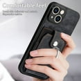 thumbnail image 3 of For Iphone 14 Pro Retro Skin-Feel Ring Card Wallet Phone Case(Black),iPhone 15, 3 of 7