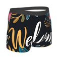thumbnail image 3 of Daiia Floral Welcome Sign Men's Underwear Boxer Briefs, Cotton Stretch Moisture-Wicking Underwear-XX-Large, 3 of 9