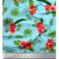 thumbnail image 1 of Soimoi Polyester Crepe Fabric Floral & Leaves Tropical Print Fabric by Yard 42 Inch Wide, 1 of 2