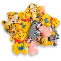 Lashicorn Winnie The Pooh Silicone Focal Beads 12 Mixed Pack Piglet Tigger Donkey for Freshie Hanger Cardstock Rounds Beadable Makeup Brushes Charms Beaded Pens Book Movie Character