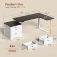 thumbnail image 2 of Height Adjustable L Shaped Electric Standing Desk, 70.9" Farmhouse Office Computer Desk with 3 Drawers, 2 of 7