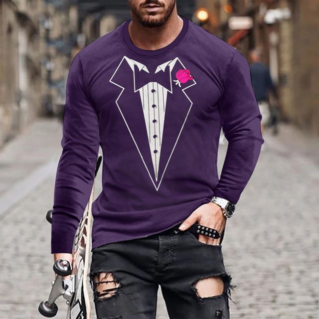 Blusas y camisas de manga larga y cuello redondo, camisetas casuales de moda para hombre, camisetas deportivas con estampado navideño, camisetas de manga larga, blusas de manga larga y cuello redondo,