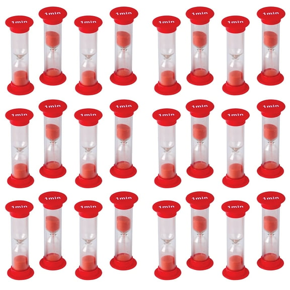 Teacher Created Resources 1 Minute Mini Sand Timer Red 4 Per Pack 6 Packs (TCR20753-6)