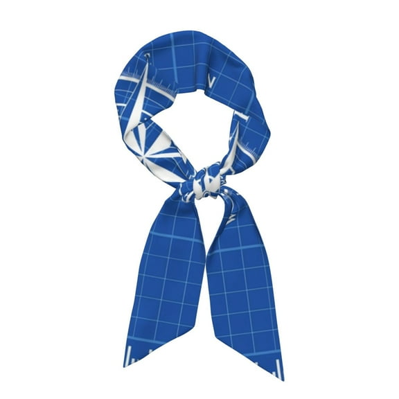 Xecao Compass Pattern Large Satin Head Scarf - Satin Hair Scarves Silk Bandana Scarf Headscarf Silk Feeling Scarf for Women