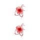 thumbnail image 3 of Jumpingount Mesh Fasinator Mujeres Tocado Prom Maquillaje Cosplay Party Headwear Rojo 2Conjunto, 3 of 6