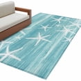 thumbnail image 2 of Rectangle Area Rugs 2.7 x 5 Ft, Teal Coastal Non-Slip Residential Carpet, Summer Ocean Waves Ombre Sea Starfish Indoor Crawling Mats Runner Rugs for Living Room/Dining Room/Bedroom, 2 of 9