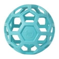 thumbnail image 4 of JW HOL-ee Roller™ Tug and Fetch Treat Dispenser Puzzle Ball Dog Toy, Natural Rubber, Large 5.5" for Dogs 60+ lb, Blue, Pack of 1, 4 of 8