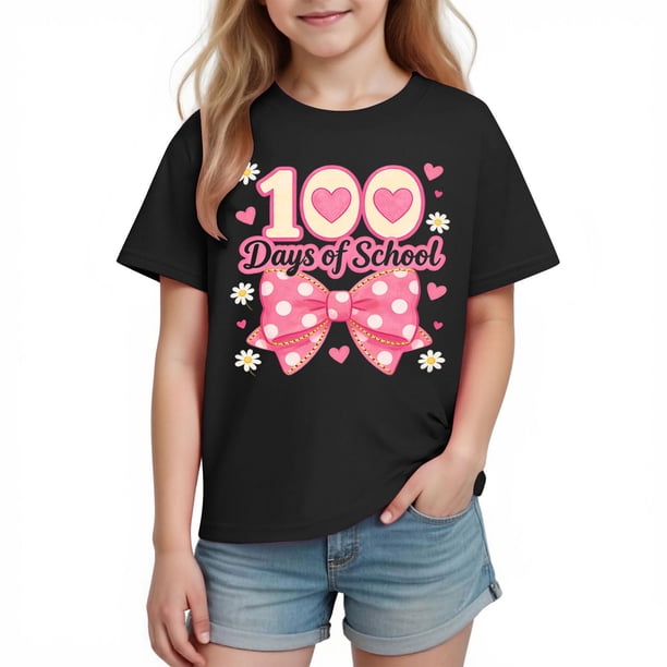Camiseta de Manga Corta Linda para Niños Niñas Impresión Gráfica Escuela Temporada Casual Tee, Chicas Manga Corta Tops Ropa de Juego Suave Alternativa