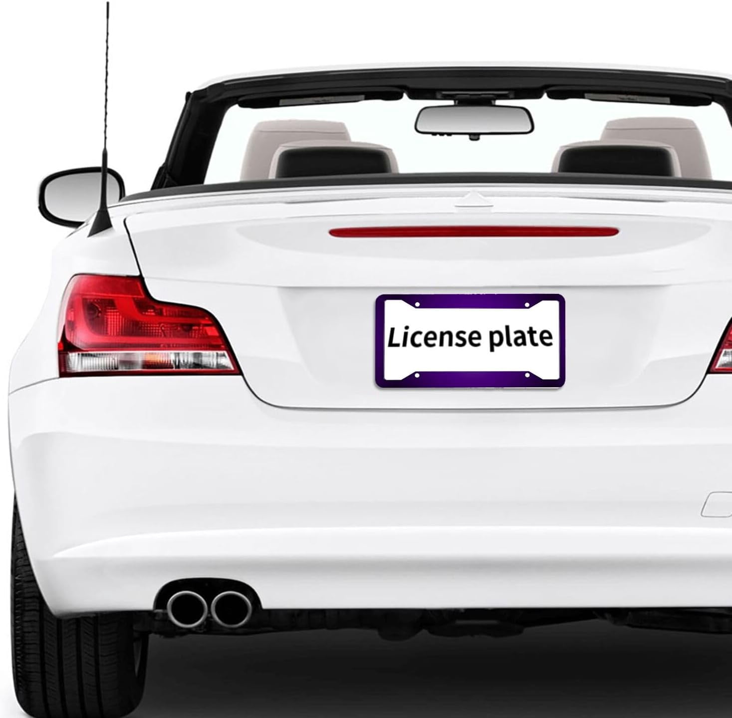 Purple License Plate Frame 2 Packs Purple Car Accessories  Metal License Plate Holder, Weather Proof, Rust-Proof  Size