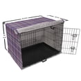 thumbnail image 6 of Plaid Dog Crate Cover, Illustration of Checkered Inspired Design, Easy to Use Pet Kennel Cover Small Dogs Puppies Kittens, 7 Sizes, Violet Blue Pale Fuchsia, by Ambesonne, 6 of 6