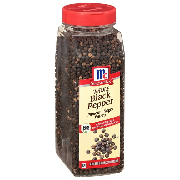 McCormick Whole Black Pepper MFF30 (Made with Whole Peppercorns), 17.5 oz