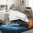 thumbnail image 4 of Wolf Rugs for Bedroom - Ice and Fire Rug & Home Decor, Wolf Wild Animal Rugs for Entryway, Washable Rugs, 3x5 Area Rug, Non Slip Soft Low Pile Indoor Door Mat, Wildlife Wolves Carpet, 4 of 7