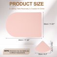 thumbnail image 2 of Uxcell Placemats Coasters Set of 2, PU Leather Dual Sided Bread-shape Table Mats Coasters, Washable Heat Resistant Waterproof Oil Proof Place Mats for Kitchen Table (Pink/Dark Grey), 2 of 7