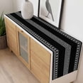 thumbnail image 4 of Black Boho Table Runner - 120 Inch Long, Kitchen Dining Table Runner Dresser Scarves, Vintage Abstract Striped Geometric Motifs Farmhouse Decor for Coffee Tables Wedding Party Banquet, 4 of 7