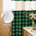 thumbnail image 4 of No Hook Shower Curtain, Green Black Plaid Shower Curtains for Bathroom with See Through Top Window, Farmhouse Buffalo Checkered Vintage Grid Waterproof & Washable Bath Curtain Extra Long 72"x84", 4 of 9