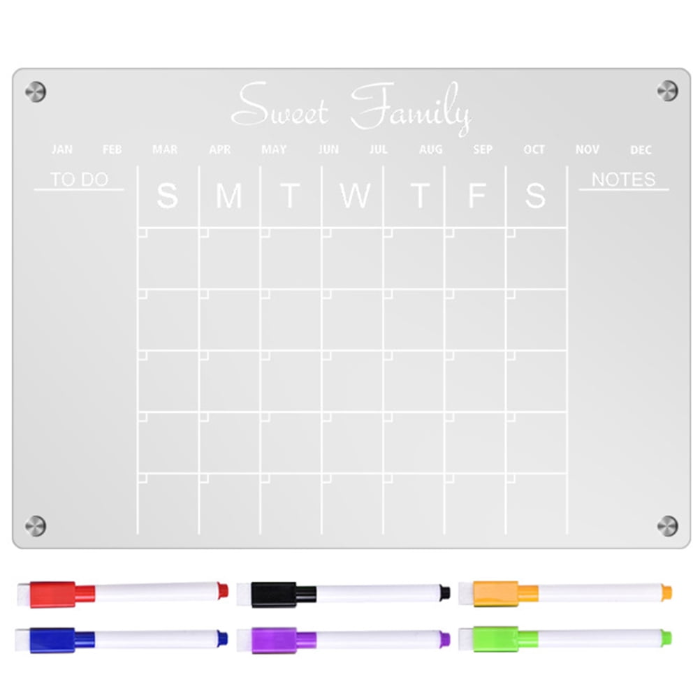 NUOLUX 1 Set of Acrylic Fridge Calendar Erasable Month Planner Fridge