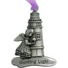 Pewter Finish Angel Ornament with Swarovski Crystal Stone, Guiding Light