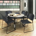 thumbnail image 2 of Regency Kee 36" Round Height Adjustable Classroom Table - Maple & 4 Zeng Stack Chairs- Black, 2 of 6