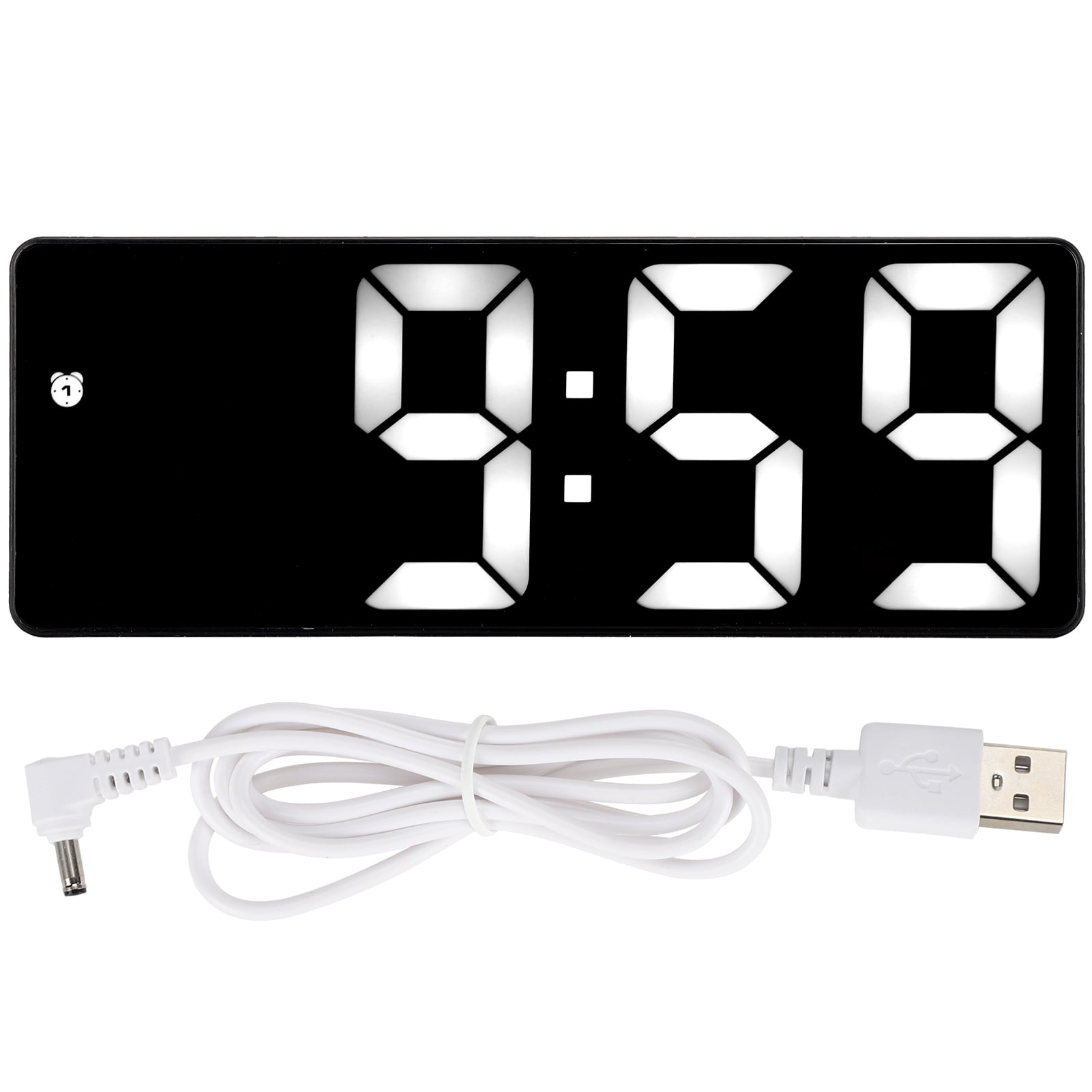 LED Mirror Digital Alarm Clock Large Display Electronic Digital Table