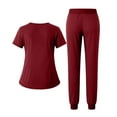 thumbnail image 3 of Garbnen Scrub Sets for Woman Stretch V-Neck Women Scrub Tops & Cargo Pants Nurse Uniforms with Pockets, 3 of 4