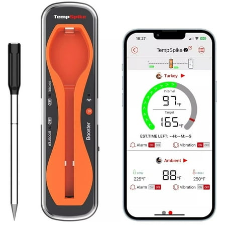 500FT Wireless Meat Thermometer, Bluetooth Orange