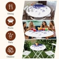 thumbnail image 7 of Modern Blue Round Tablecloth, Fitted Table Cover with Elastic for 55"-60" Round Tables, Gradient Floral Abstract Bohemian White Table Cloth Outdoor Indoor Dinning Party Waterproof Tablecloths, 7 of 7