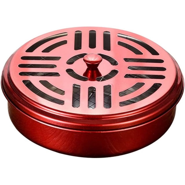 Diámetro 15 cm Altura 5,5 cm Caja de soporte de bobina de mosquitos de acero inoxidable con tapa Porta bobina de mosquitos Contenedor de bobina de insectos para el hogar Jardín Camping Pesca Viajes al