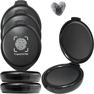 LOVARIA 6 Pack Black Fingerprint Ink Pad, Premium Thumbprint Ink Pads for Notary Supplies, Identification, Security ID & Law Enforcement.