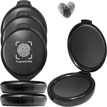 CCOCC 2026 New 6 Pack Black Fingerprint Ink Pad Premium Thumbprint Ink Pads for Notary Supplies Identification Security Id & Law Enforcement.