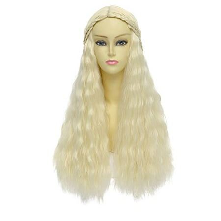 Game of Thrones Cosplay Wig Daenerys Targaryen khaleesi Long Curly Hair (Beige)