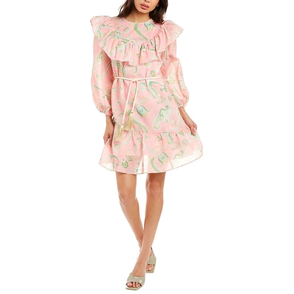 Beulah womens Belted Mini Dress, m, Pink