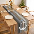 thumbnail image 3 of Anchor Brown Table Runner - 120 Inch Long, Kitchen Dining Table Runner Dresser Scarves, Nautical Grey Rustic Farmhouse Wood Grain Farmhouse Decor for Coffee Tables Wedding Party Banquet, 3 of 8