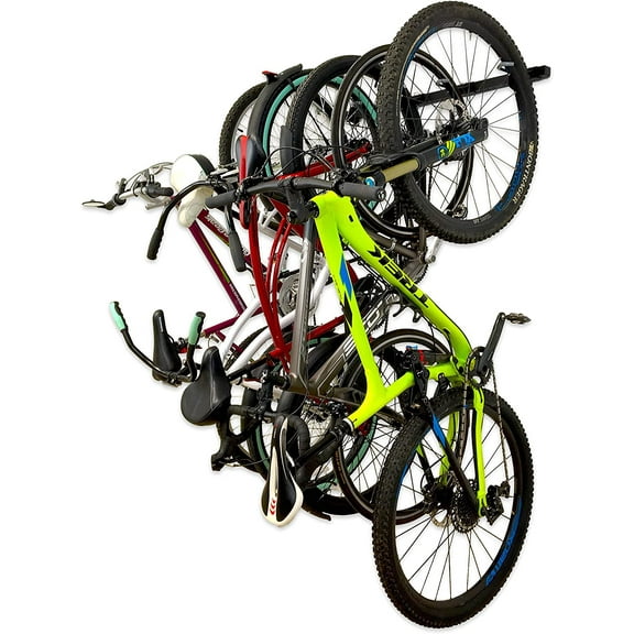 Bike Storage Rack – Heavy Duty Garage Bike Rack for 5 Bicycles, Space-Saving Vertical Bike Rack, Adjustable Wall Bike Mount for Garage Organizer, Bicycle Hanger, Holds 300 lbs