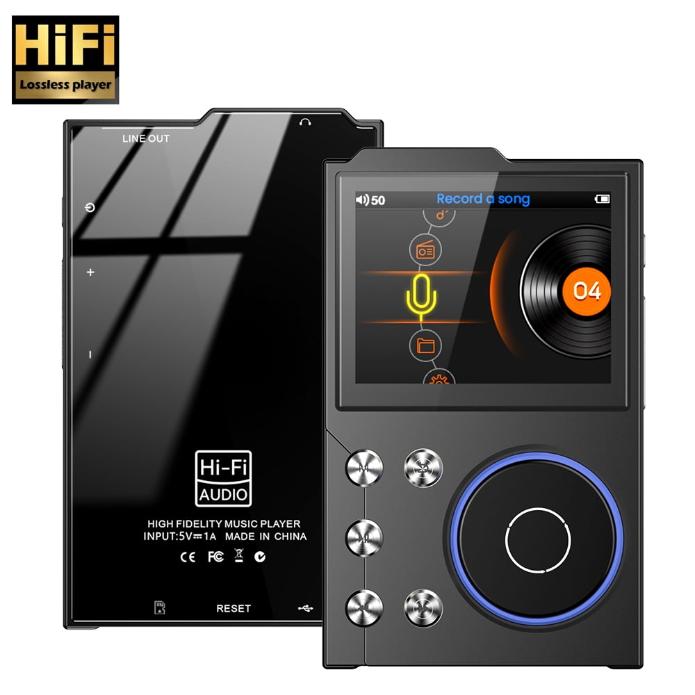 HiFi MP3-speler, Verliesloze DSD FLAC HD-muziekspeler met Bluetooth 5.3, 2,4 Inch Scherm Draagbare Digitale Audiospeler met 16 GB Geheugen, Lange Batterijduur, Ondersteuning Tot