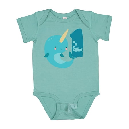 

Inktastic Narwhal 1st Birthday Gift Baby Boy or Baby Girl Bodysuit