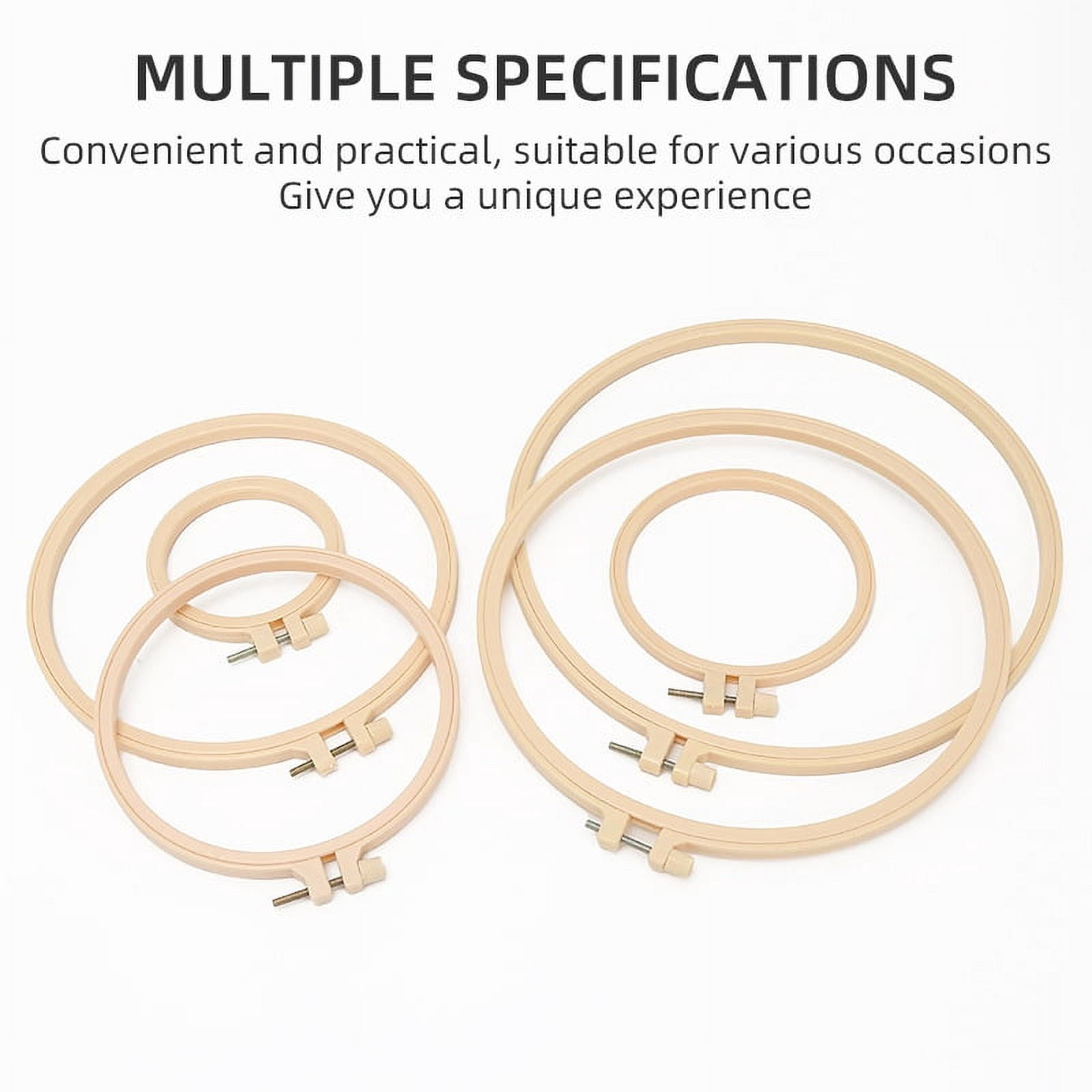 2PCS No-Slip Hoops Plastic Imitation Bamboo Embroidery Frame Cross Stitch Diy Embroidery Tools Embroidery Hoop （Multiple Sizes）